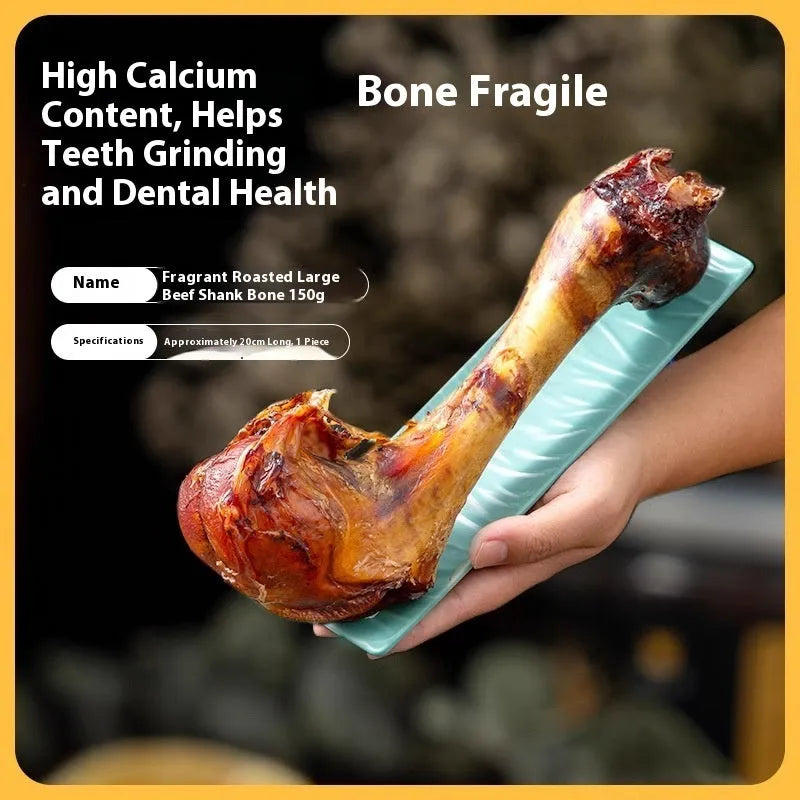 Large size pet molar rod chew toy for dogs with roasted ox bone flavour for dental cleaning and training
