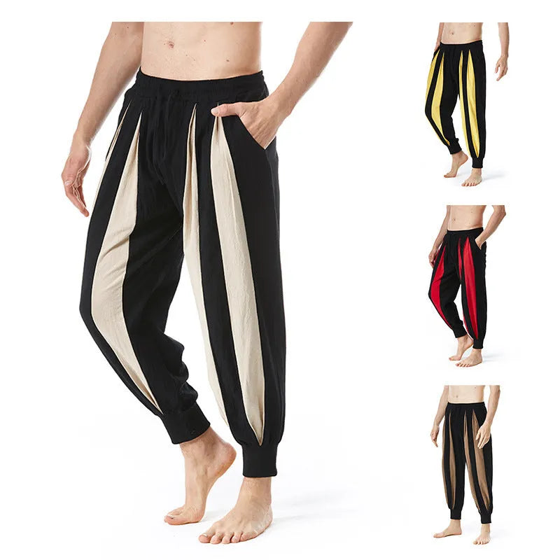 Men's straight-cut casual trousers in four colours with Asian sizing from S to 3XL