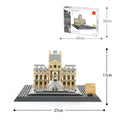 Wange building block set showing over 800 small ABS plastic pieces for constructing global landmark models.