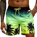 Men's ethnic pattern swimming trunks in loose board shorts style with polyester fabric