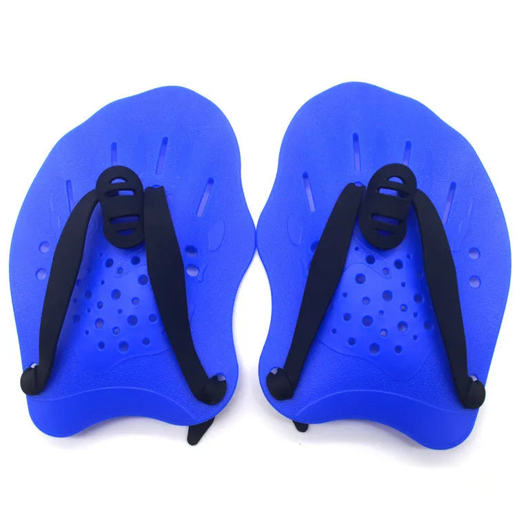 Swimming paddle training aids for freestyle stroke with webbed design in multiple colours