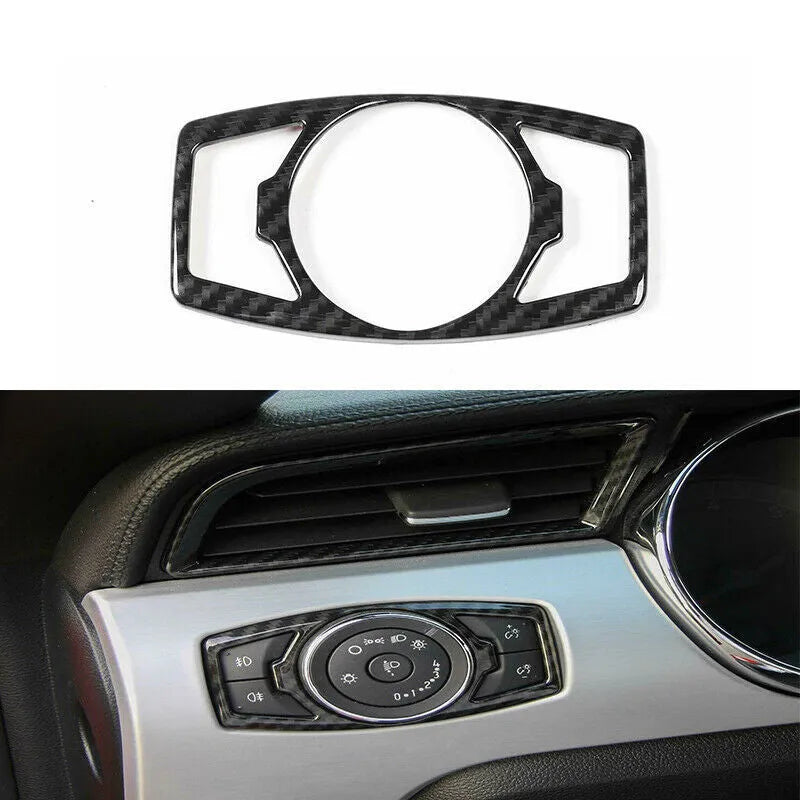 Carbon fibre patterned ABS plastic patch for Ford F150 Wild Horse headlight control panel 2015-2019