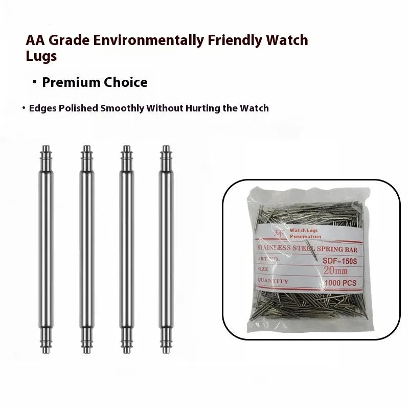 Watch bolt auricular needle spring shaft in sizes 21mm to 26mm