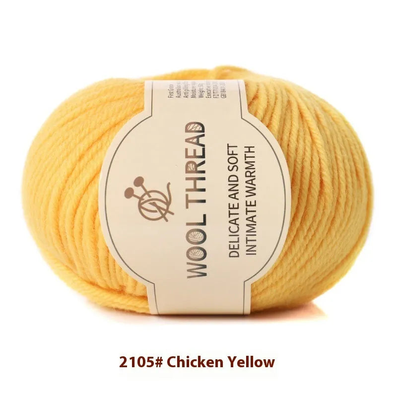 Roll of woolen knitting yarn thread for hand knitting with size 10 needles in various colour options