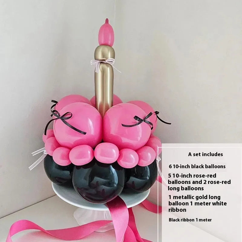 Round balloon bouquet cake DIY decoration set for birthday party centrepieces