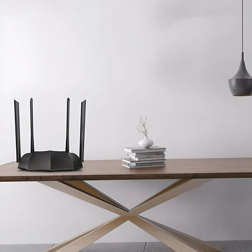 AC8 Gigabit dual-band wireless router with dimensions 365mm wide × 286mm deep × 70mm high