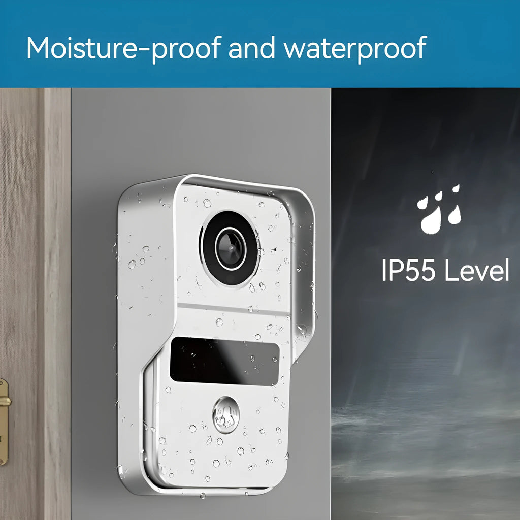 10-inch wireless video intercom doorbell system with outdoor camera unit and indoor colour display