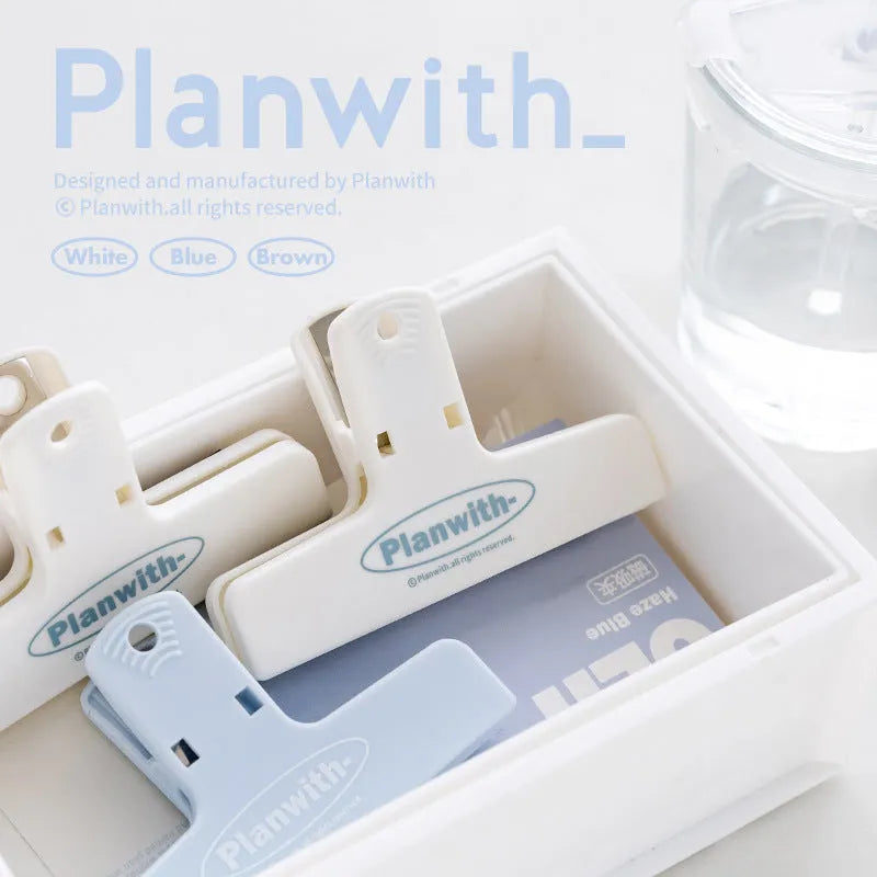 Japanese wind cream file design magnetic ledger clip for bills and documents with blue colour option