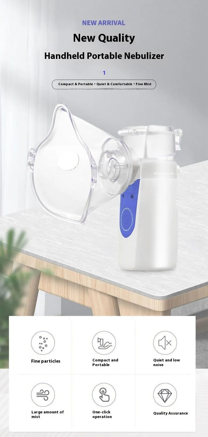 USB handheld household nebuliser spray machine with columnar shape and single fog outlet