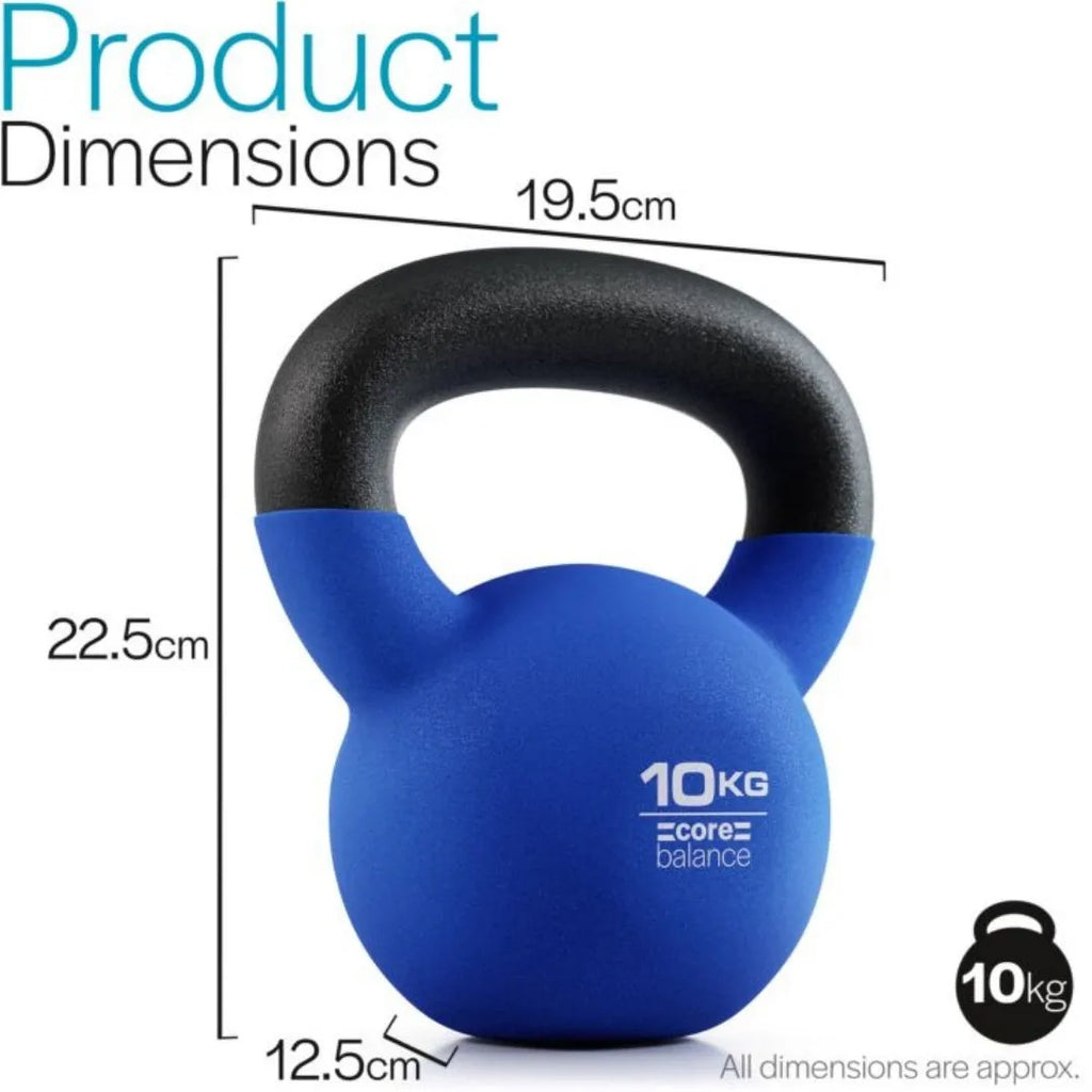 Blue 10KG cast iron dumbbell with a teapot-shaped kettlebell design.