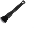 Black car detailing brush with ultra-soft pig hair bristles and a plastic handle.
