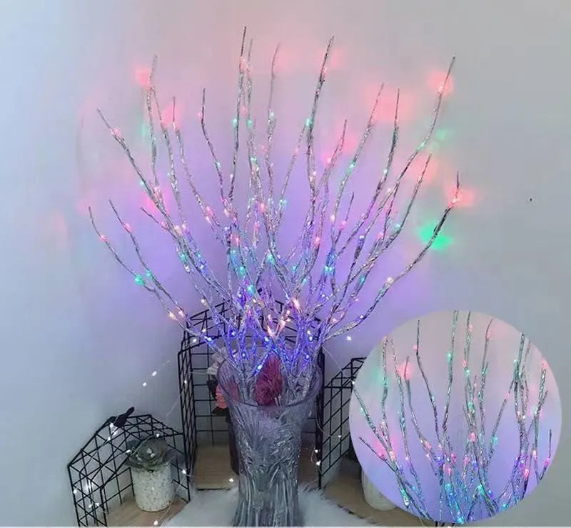 LED simulation branch tree light with adjustable colours in vase display