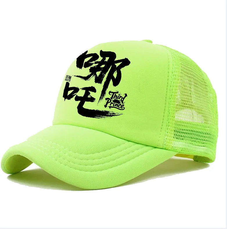Men's polyester baseball cap shown in multiple colour options including black, blue, and white