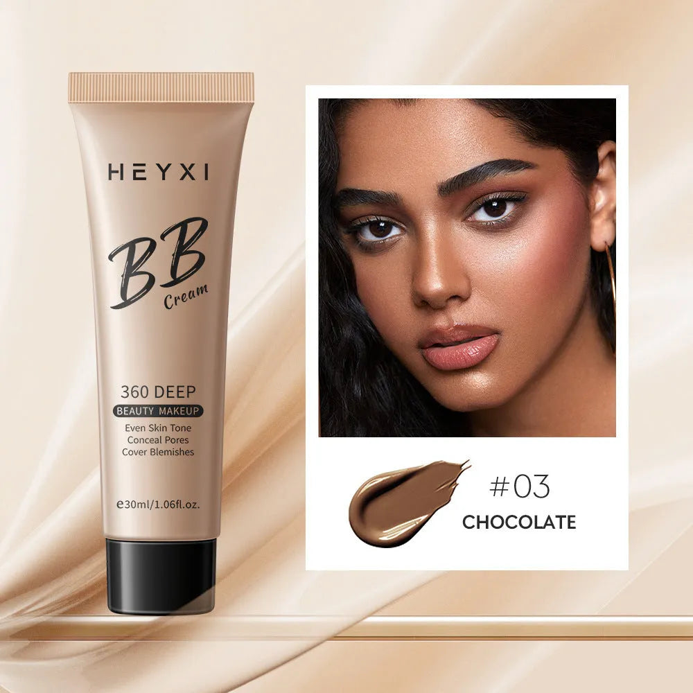 Waterproof sweat-proof BB cream in four colour shades 01 02 03 04