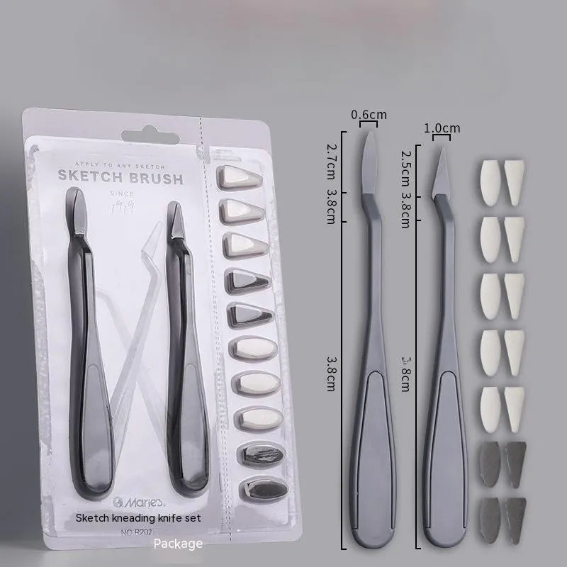 Bright R20212 coloured plastic fluorescent pen eraser smear tip sketch rubbing knife for artwork