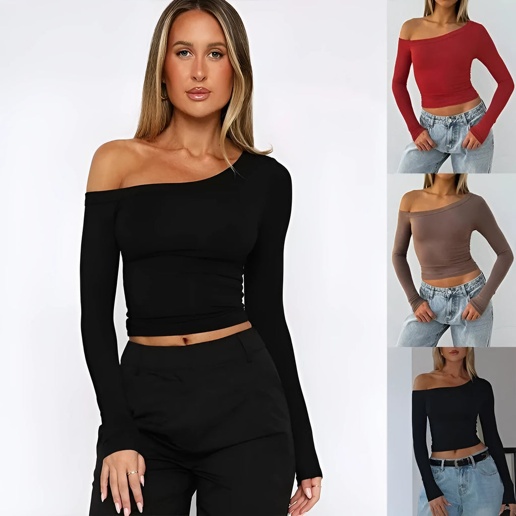 Women's long sleeve knitted cardigan with cross shoulder detail in solid colour, slim fit viscose blend pullover top
