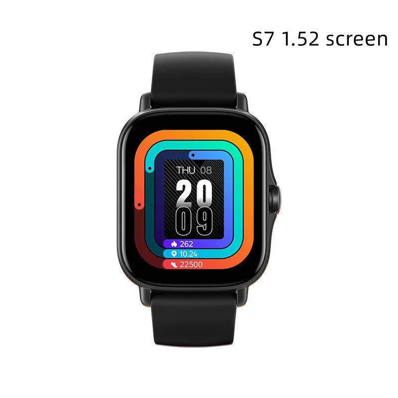 GT20 smart watch with alloy case and black silicone strap showing heart rate monitoring on screen
