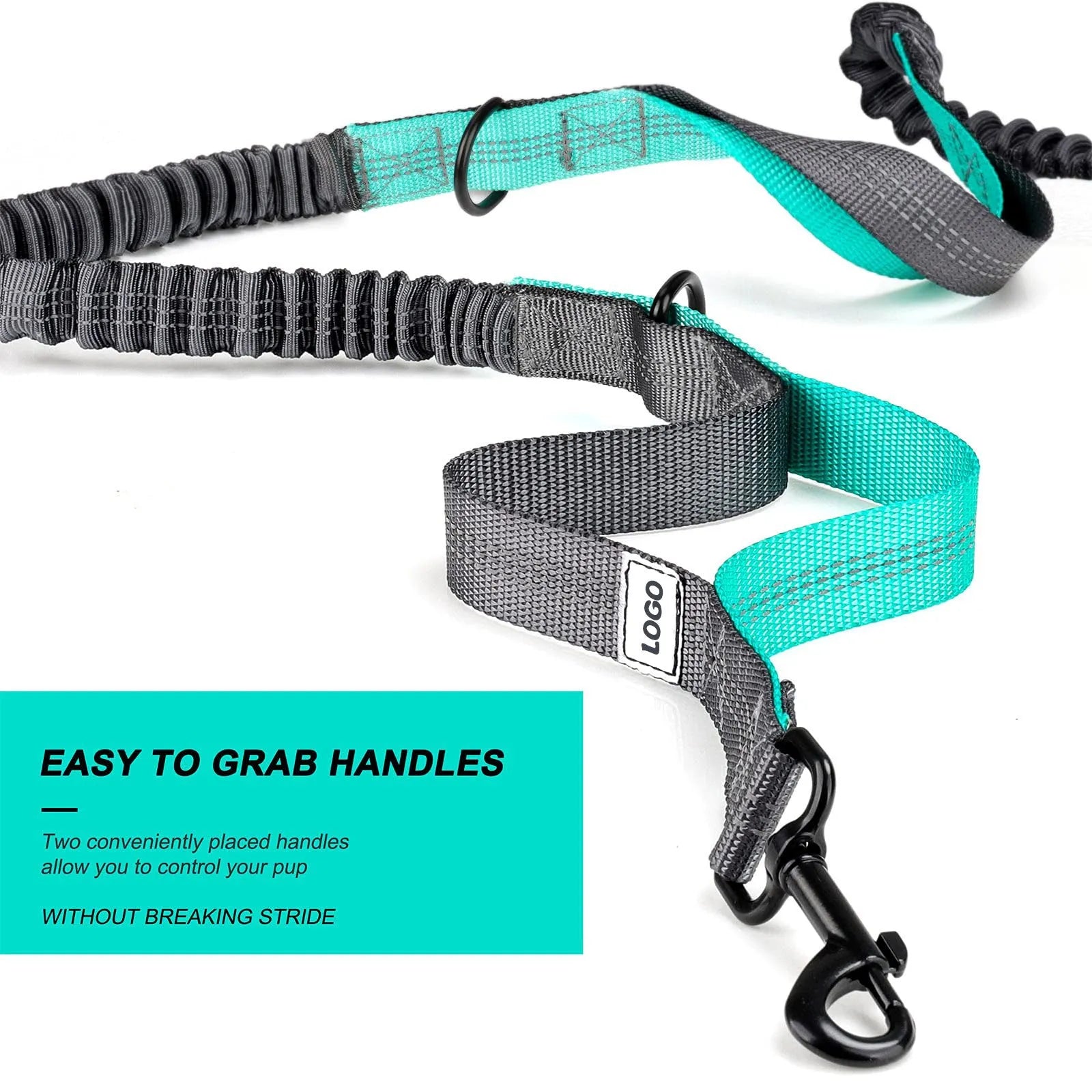 Black nylon dog walking waist bag with attached leash and collar for outdoor training