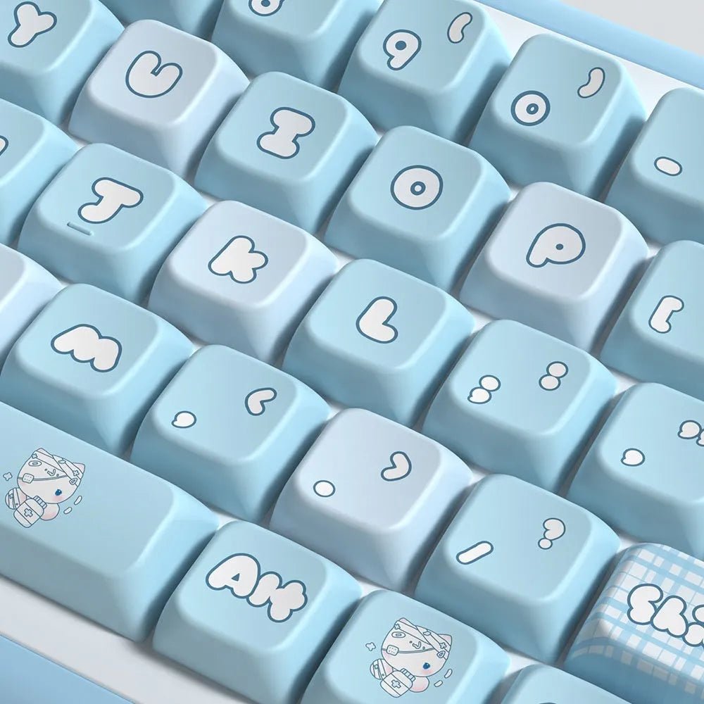 Watercolour cat design custom PBT keycap set for mechanical keyboards with 138 or 158 keys