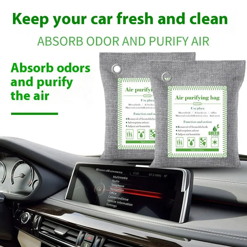 Bamboo charcoal bags for formaldehyde removal in 100g, 200g, and 500g sewing styles