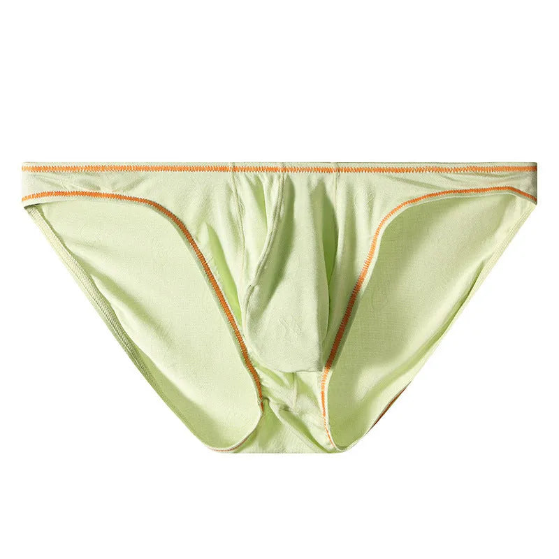 Men's ice silk modal underwear in dark grey showing knitted construction and hip support design