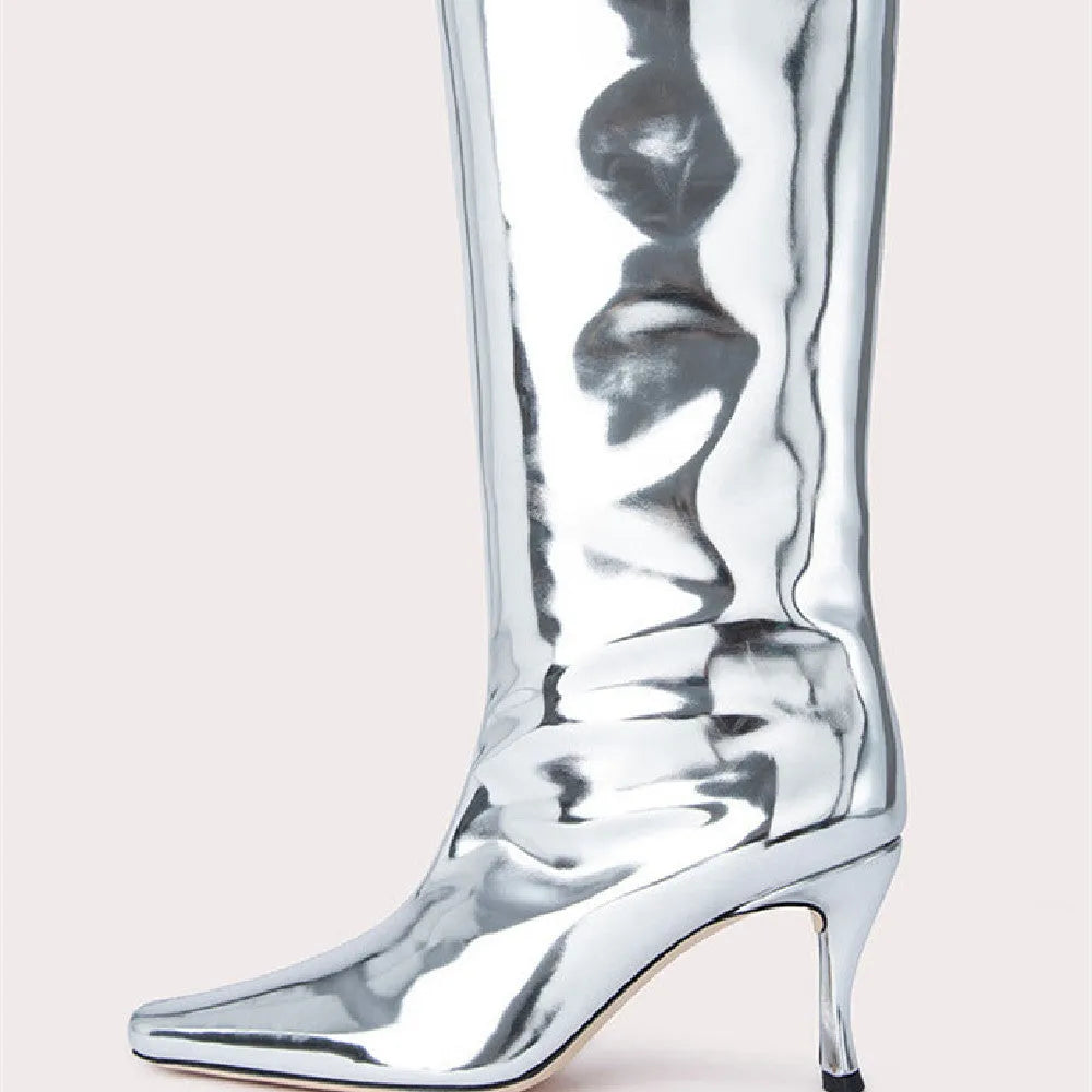 Women's square toe cowboy boots in microfiber, shown in multiple colour options.