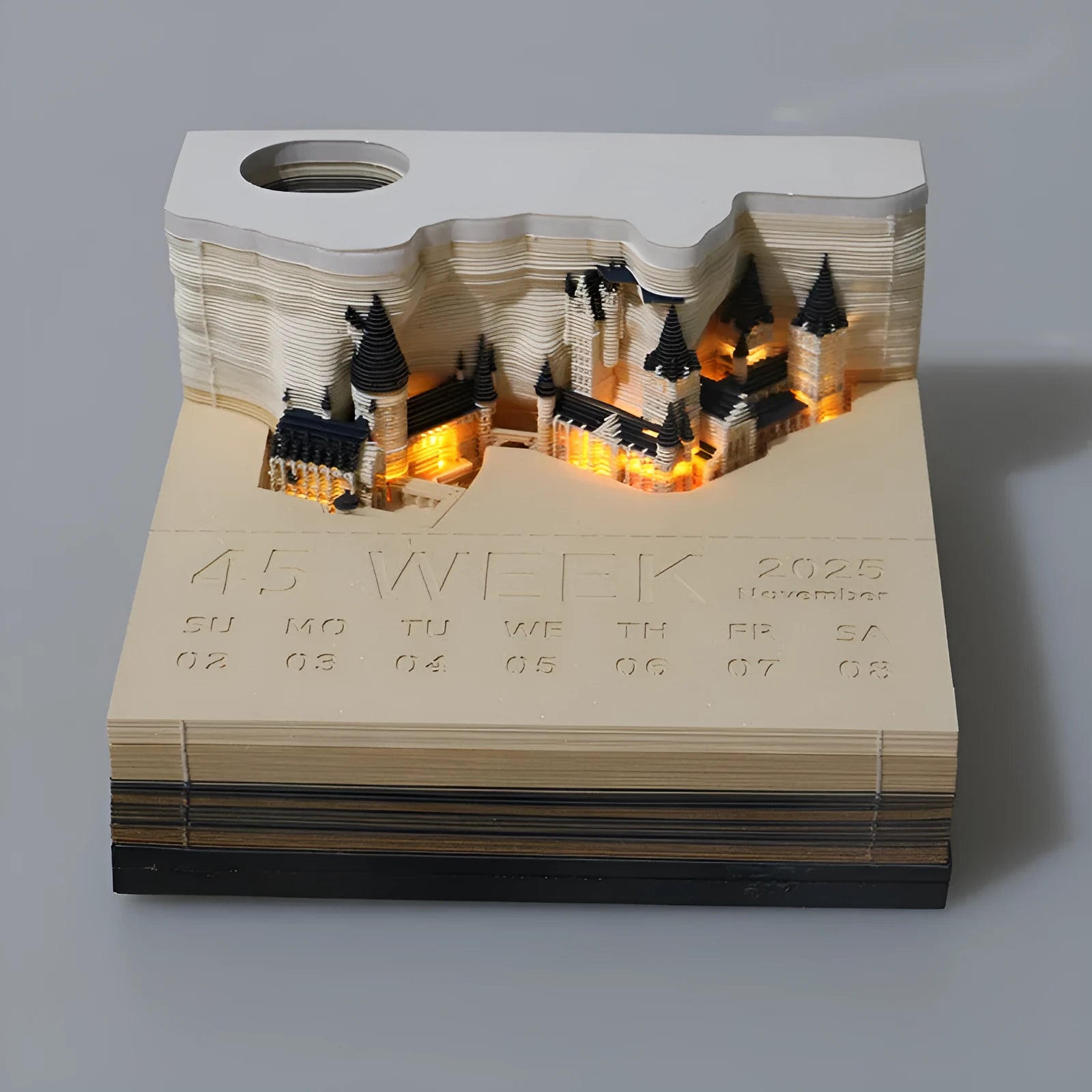3D sticky note paper carving notepad with tear-off pages and decorative ornament design