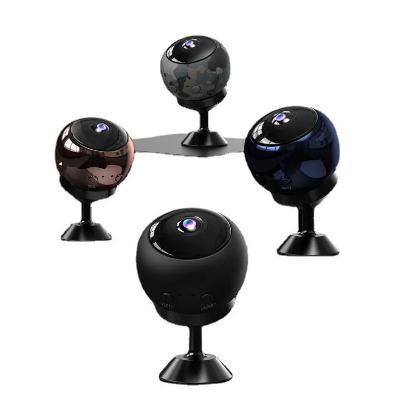 White or black indoor wireless WiFi surveillance camera with a 3.6mm lens for 1080p HD video.