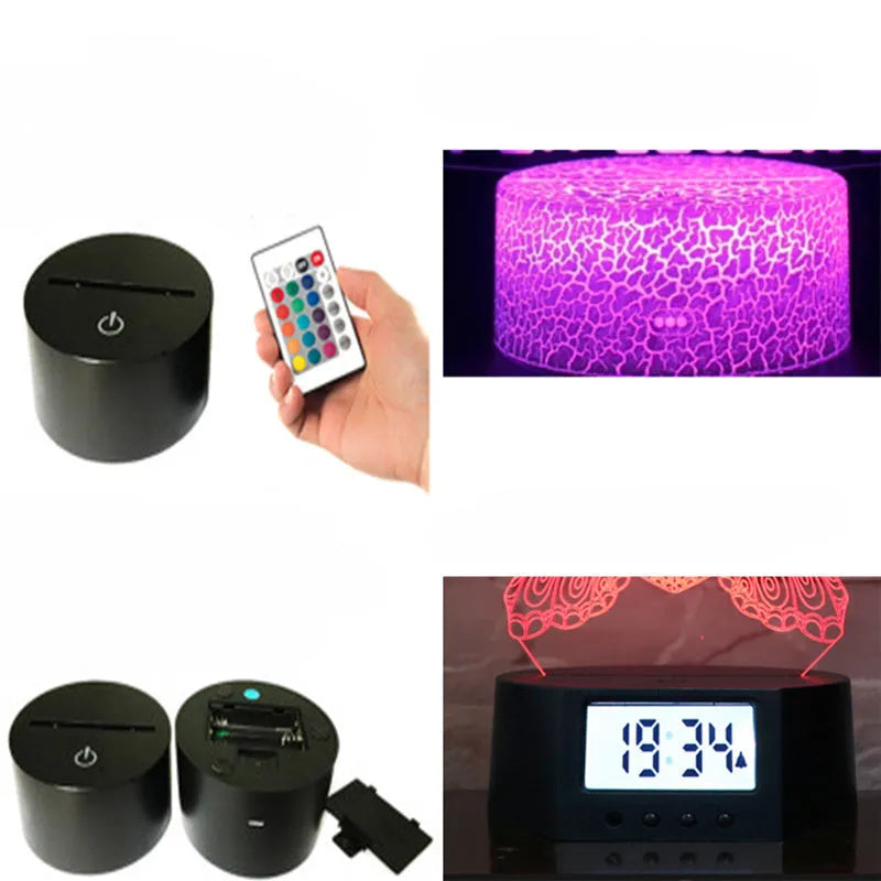 Nine planets series 3D small night light touch colour changing table lamp with black base and USB cable