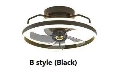 500mm diameter modern ceiling fan with integrated light and acrylic lampshade
