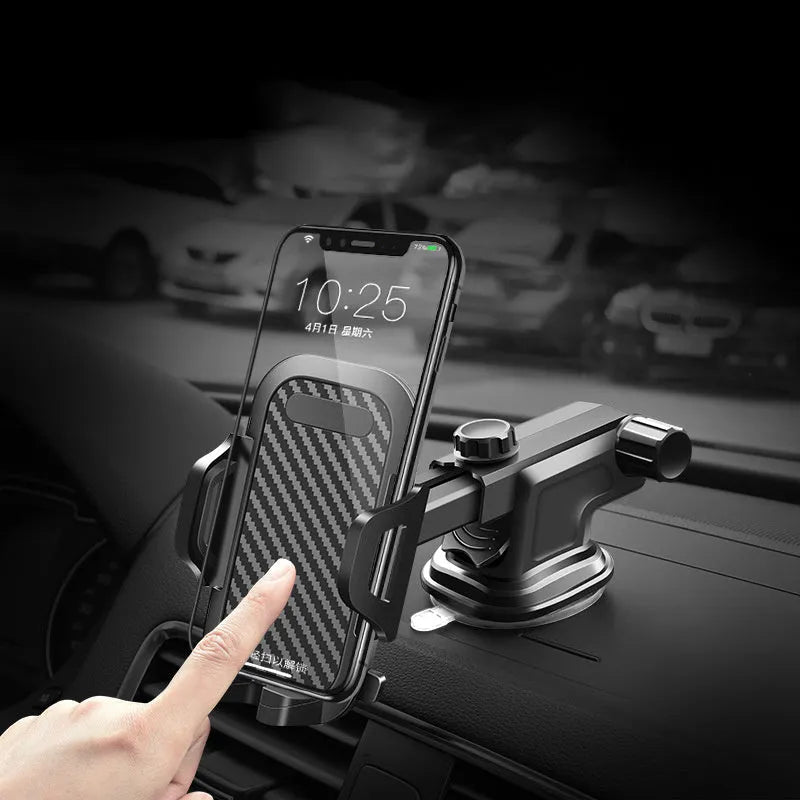 Black universal car phone holder for mobile devices between 4.0 and 7.0 inches