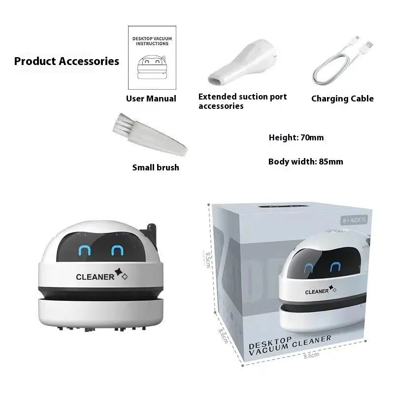 USB desktop vacuum cleaner in rocket design with blue colour for keyboard cleaning