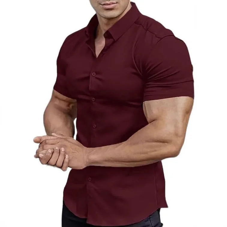 Men's casual short sleeve printed shirt with collar in regular fit, available in multiple colours.