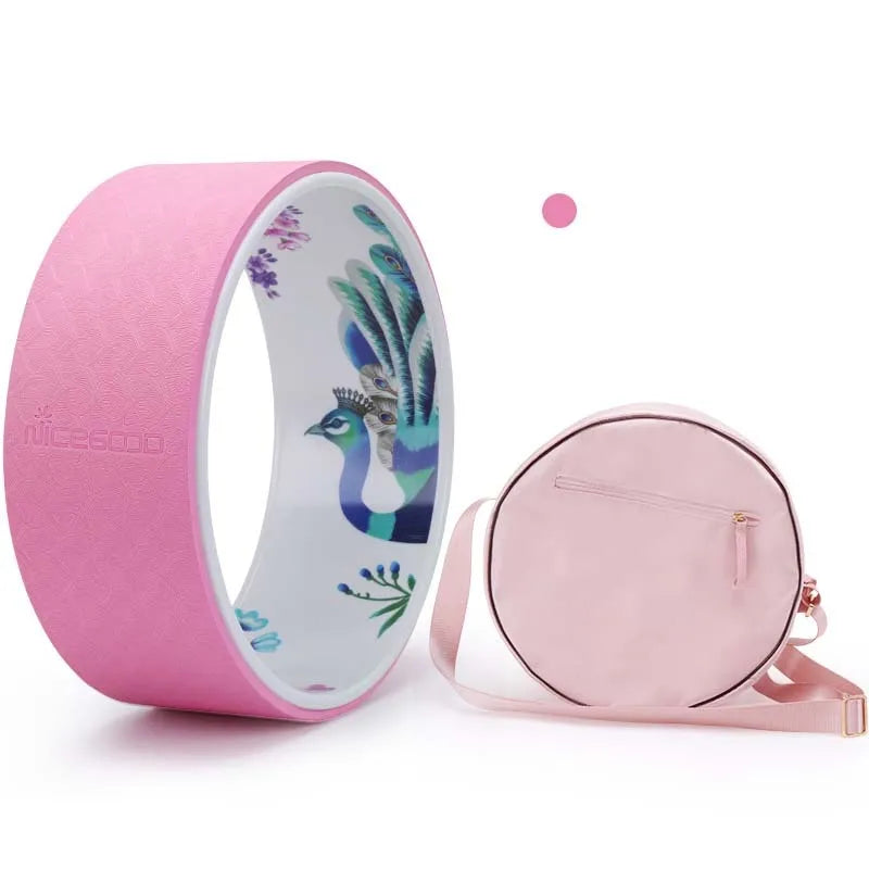 Pilates ring in pink with TPE outer and ABS inner core, 33cm diameter