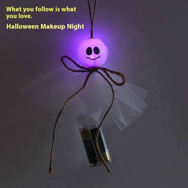Halloween LED ghost lantern chain with colourful lights for venue decoration