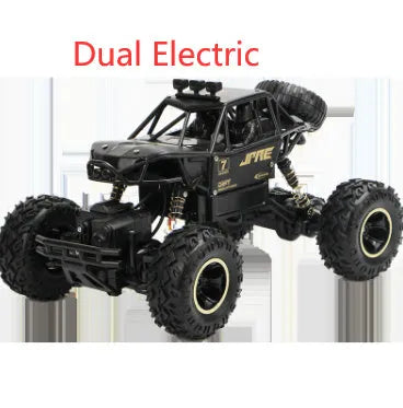 Black and silver 4WD remote control off-road climbing car with 2.4G wireless controller