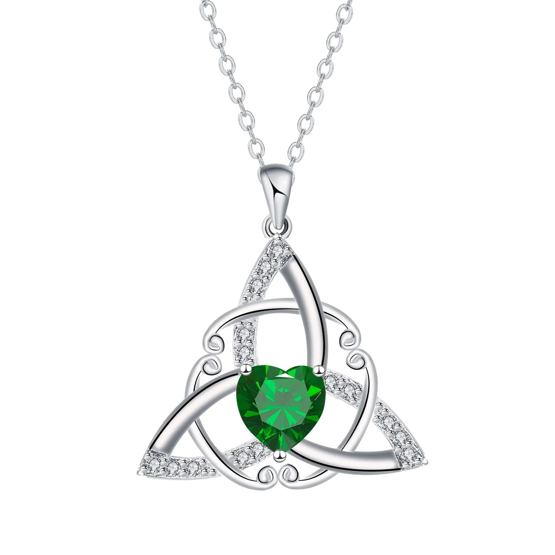 Women's Celtic knot pendant necklace in electroplated copper with geometric design