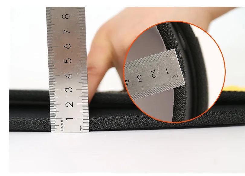 Nylon fitness weightlifting waistband showing black, red and yellow colour options with size markings