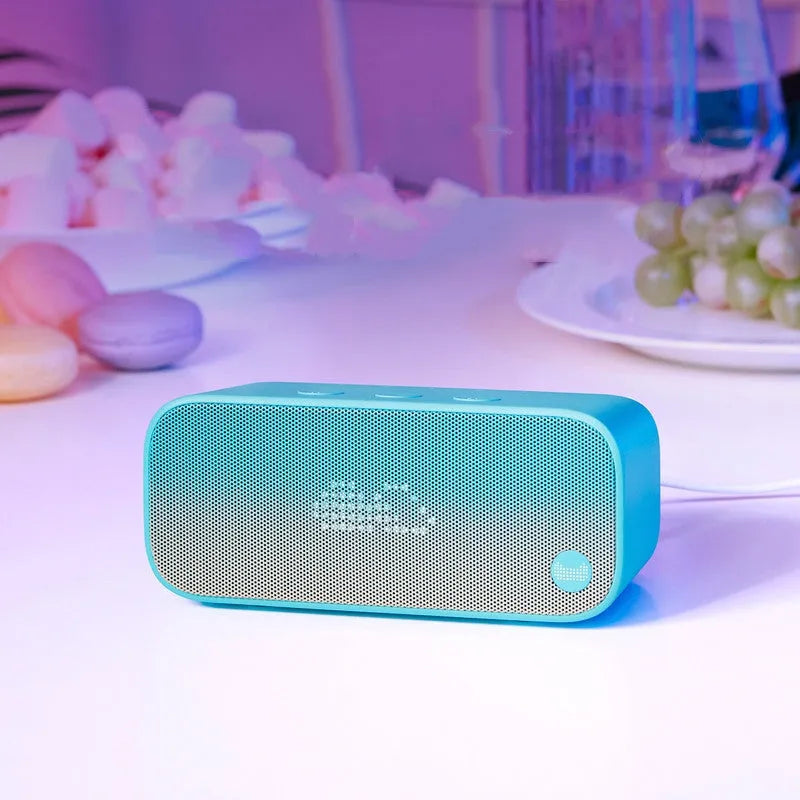 AI intelligent smart Wi-Fi speaker in blue, green, red, or white colour with bookshelf design