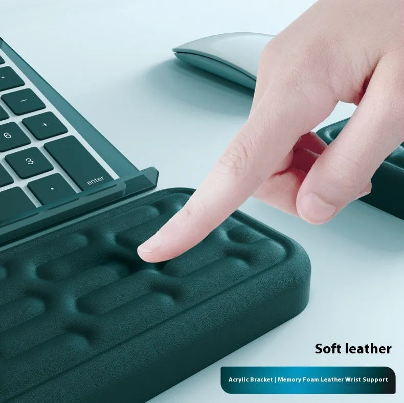 Double sided memory foam wrist pad with anti-slip resin base in multiple colour options