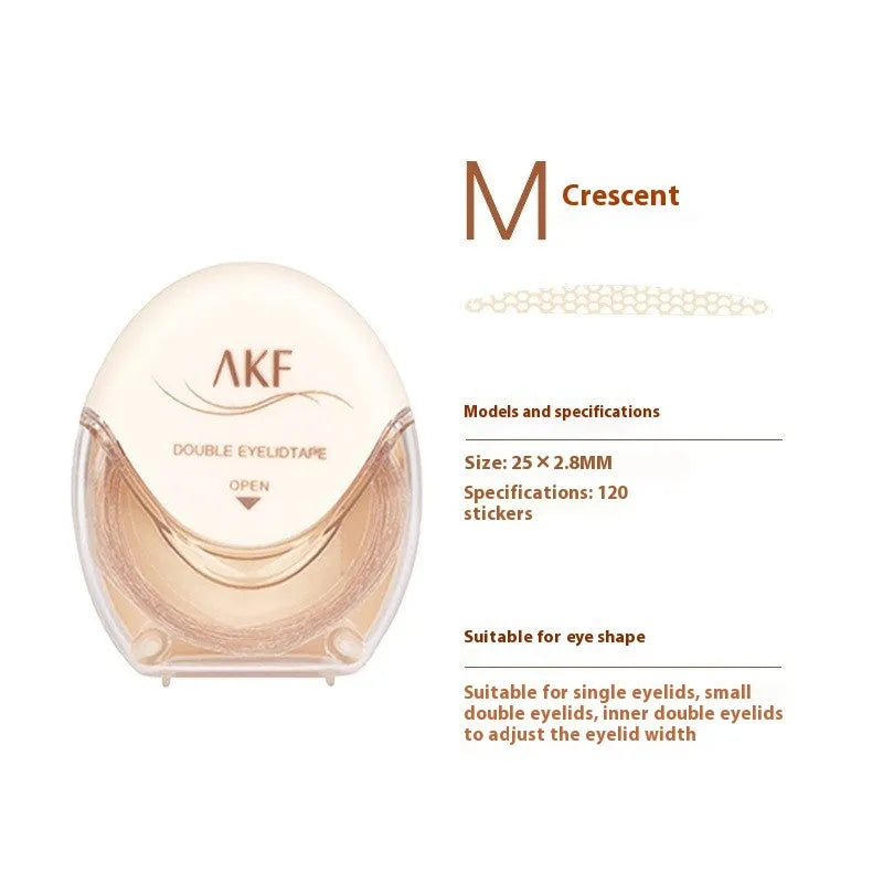 Double eyelid stickers roll with lace design in crescent and olive colours - 120 pieces
