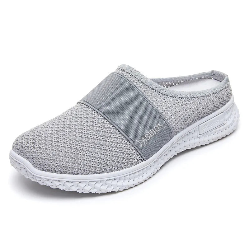 Women's casual shoes with mesh upper and hollow out design in flat heel round toe style
