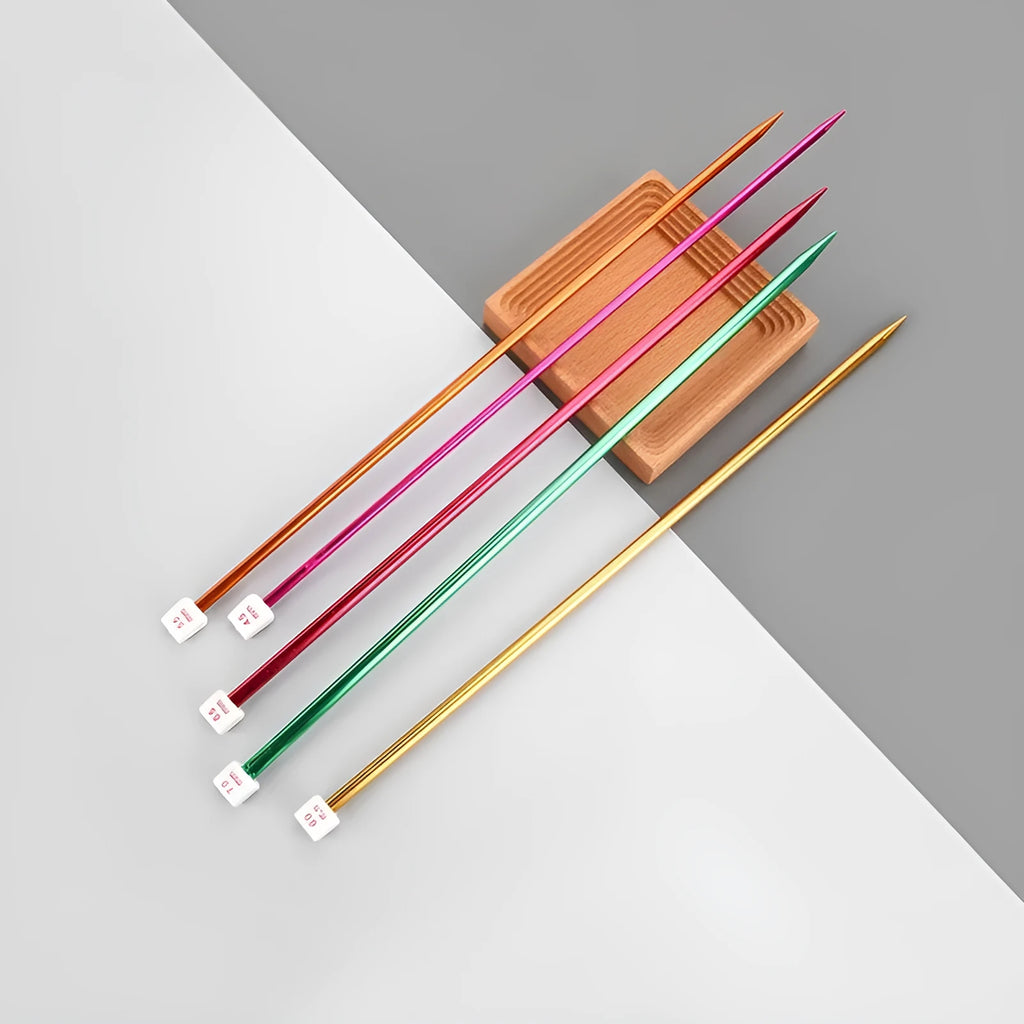 14-size crochet hook set with lengthened design and protective caps arranged by size