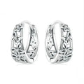 Retro hollow butterfly zircon earrings in sterling silver with 14mm height and 5mm width dimensions
