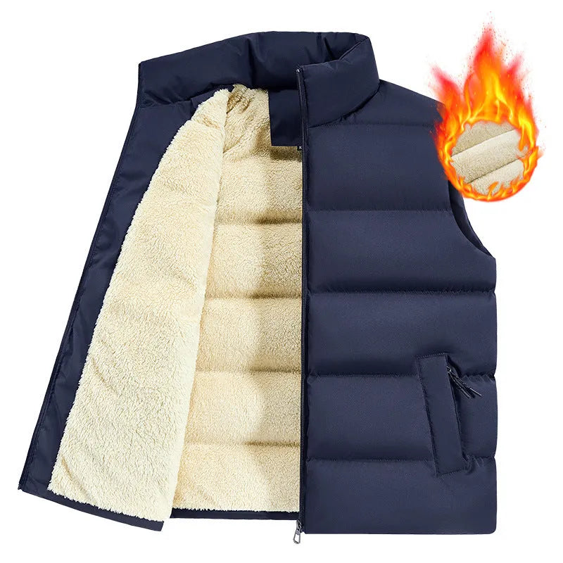 Striped men's lambswool vest in black, dark blue or red for autumn and winter wear