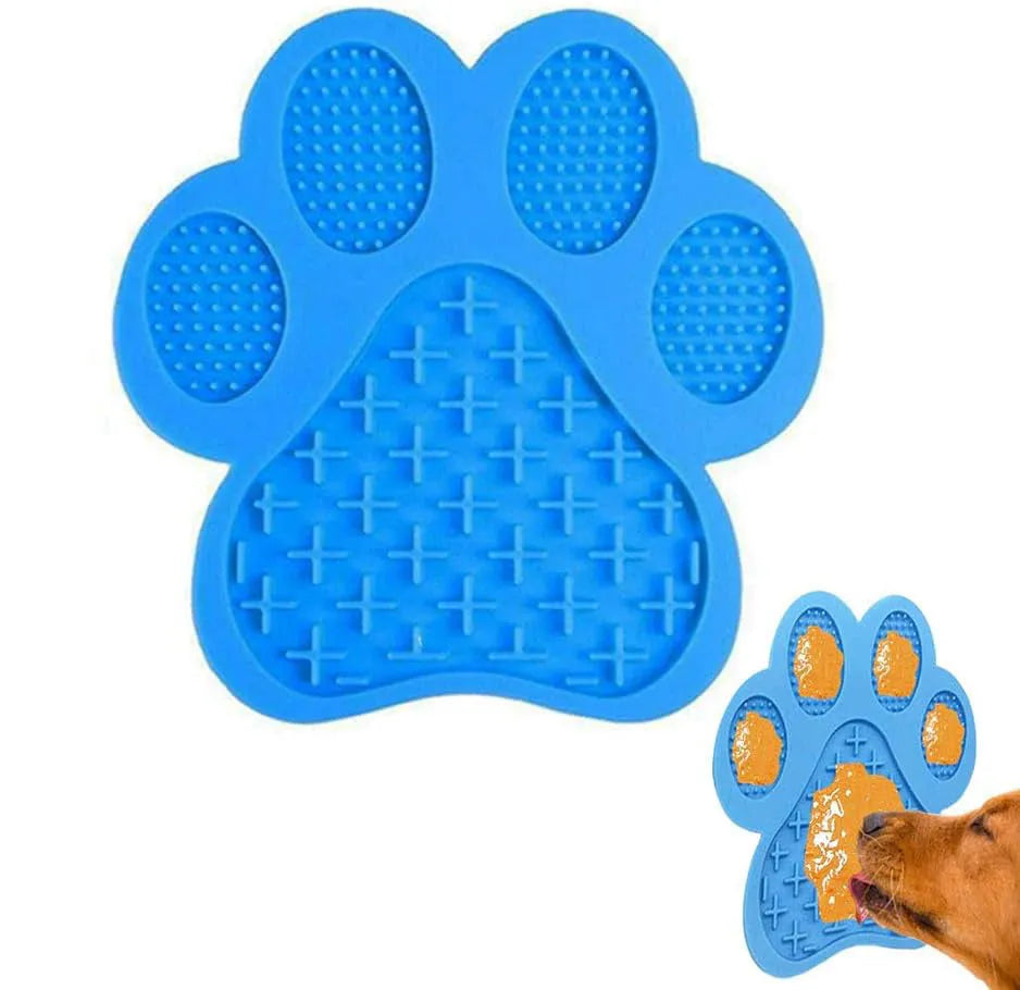Bone-texture silicone dog licking mat with suction cups in multiple colour options
