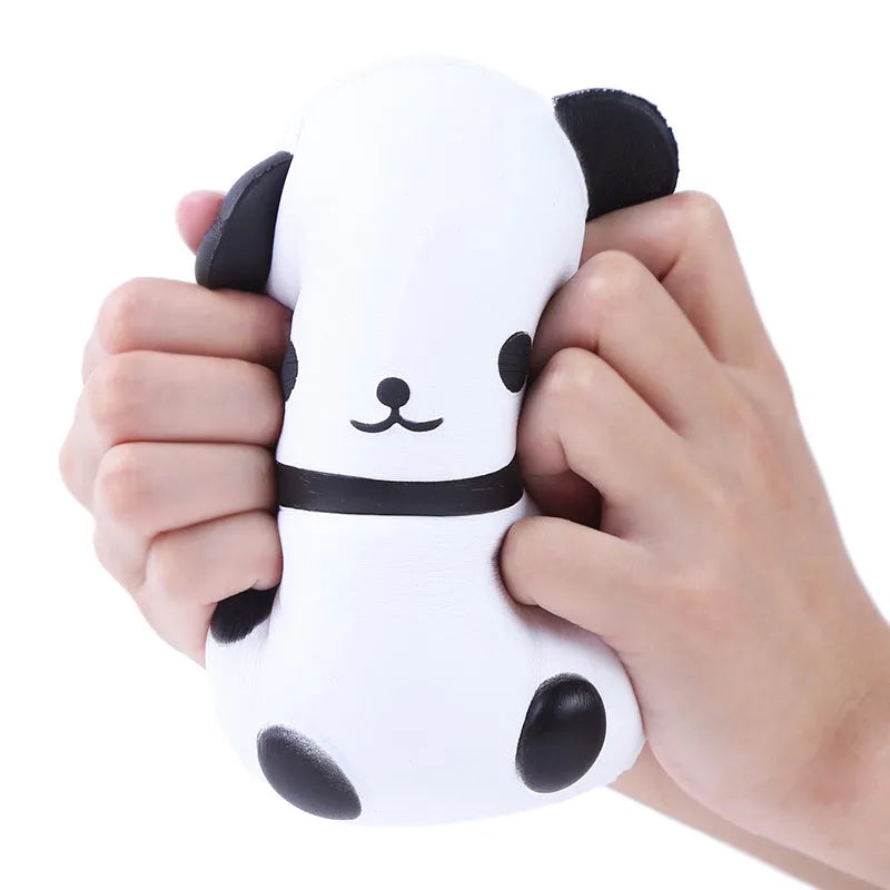 Panda-shaped decompression toy made from PU material for pinch-to-music stress relief