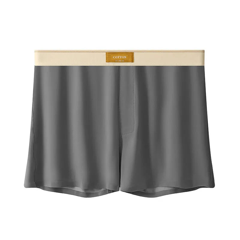 Men's loose fit ice silk underwear in solid colours showing mid-waist design and breathable fabric texture.