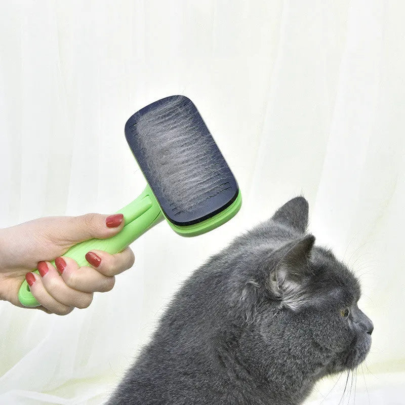 Fruit Green automatic pet hair removal brush with self-cleaning function for dog and cat grooming