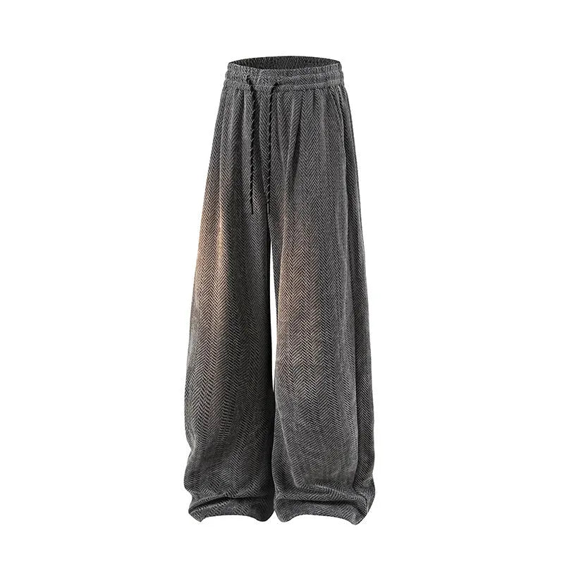 Plus size fleece-lined trousers with hollow-out design and straight-leg silhouette in three colour options